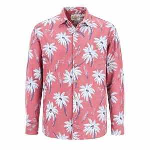 Faherty Brand Shirt L Palm Print Button Down Coastal Summer Resort Island Travel
